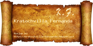Kratochvilla Fernanda névjegykártya